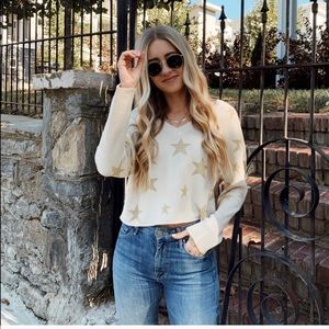 Chaser Intarsia V Neck Pullover